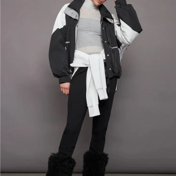 Esme Anorak - Black/ Soft White/ Reflective × 1 Black and White Women's Jacket - Picture 8 of 9